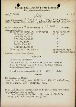 Sieger, Josef