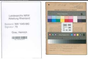 Entnazifizierung Heinrich Grau , geb. 23.02.1910 (Dolmetscher)