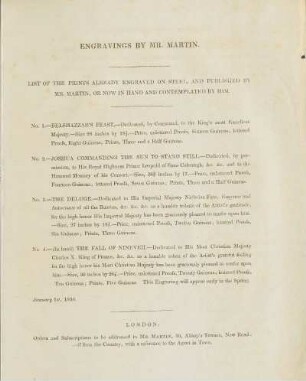 Engravings By Mr. Martin