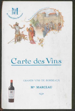Carte des Vins / Min Marceau-Bordeaux : Grands vins de Bordeaux ; Min Marceau
