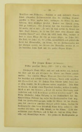 17. Der jüngere Scipio (Africanus). Dritter punischer Krieg