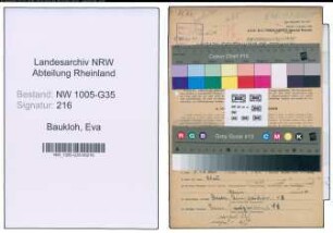 Entnazifizierung Eva Baukloh , geb. 10.01.1910 (Solotaenzerin)