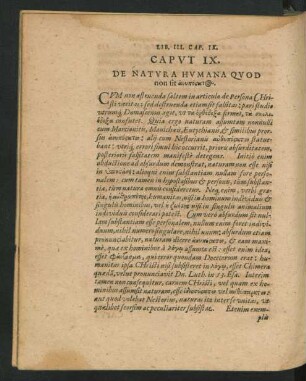 Caput IX. De Natura Humana Quod non sit ...