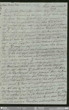 Eigenh. Brief von Sophie Bernhardi an August Wilhelm von Schlegel, Rom, 11.01.1806
