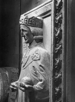 Grabplatte König Rudolfs von Habsburg : Grabplatte König Rudolfs von Habsburg. Stein (um 1290). Hüftstück. Speyer, Dom Sankt Maria und Stephan, Vorkrypta