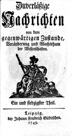 Ein und siebzigster Theil.