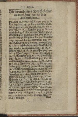 Die vornehmsten Druck-Fehler wolle der Hoch-geneigte Leser also corrigiren.