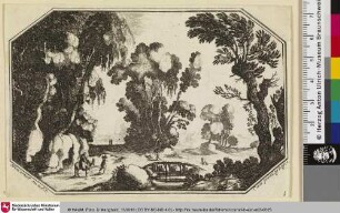 [Landschaft mit biblischer Szene, Maria und Joseph]