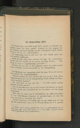 De Begrooting 1918.