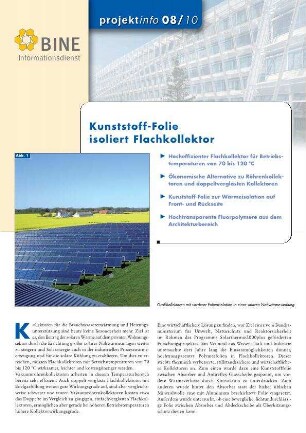 Kunststoff-Folie isoliert Flachkollektor.