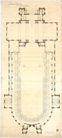 Billing, Hermann; Karlsruhe; Künstlerfest 1901 in der Festhalle, Ausstattung; Umbau Festhalle - Grundriss 2. OG