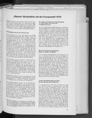 "Stamm"-Briefwähler bei der Europawahl 1979