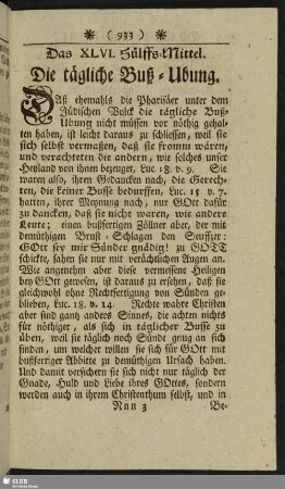 Das XLVI. Hülffs-Mittel. Die tägliche Buß-Ubung