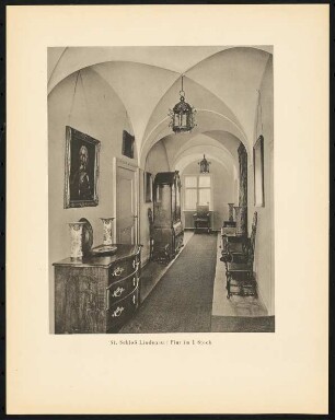 Schloss Lindenau, Brandenburg Erweiterung: Flur im 1. Obergeschoss (aus: Alfred Breslauer, Ausgeführte Bauten 1897-1927)
