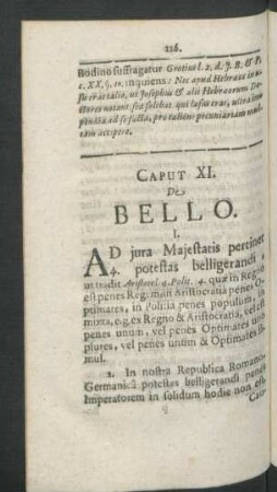 Caput XI. De Bello