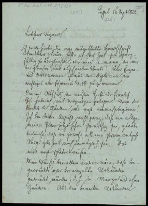 Brief von Jacob Grimm an Paul Wigand