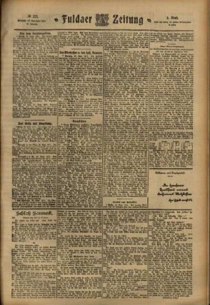 Zweite Ausgabe vom Mittwoch, den 27. September 1911.