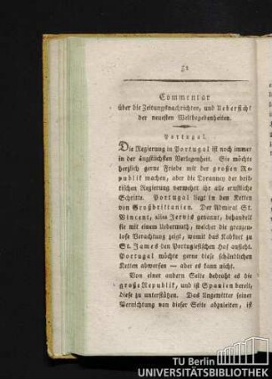 Commentar über die Zeitungsnachrichten, und Übersicht der neuesten Weltbegebenheiten.