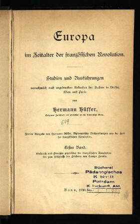 1: Oestreich und Preußen gegenüber der Französischen Revolution bis zum Abschluß des Friedens von Campo Formio