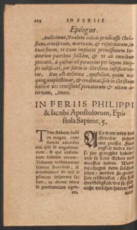 In Feriis Philippi & Iacobi Apostolorum ...