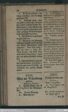 XXIX. Was zur Schreiberey gehöret