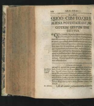 Tit. VII. Quod Cum Eo, Qui In Aliena Potestate Est, Negotium Gestum Esse Dicitur.