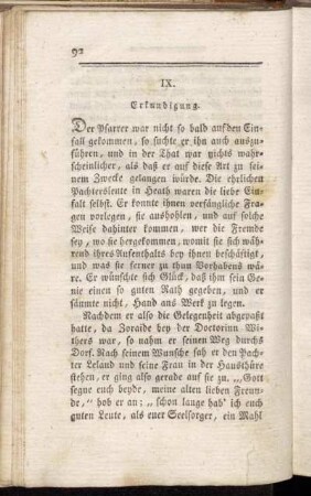 IX. Erkundigung.