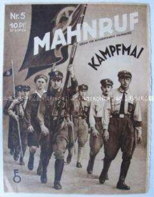 Monatszeitschrift der Internationalen Arbeiterhilfe (IAH) "Mahnruf" u.a. zum 1. Mai