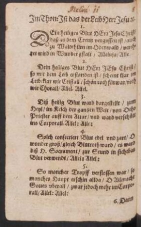 Dein heiliges Blut Herr Jesu Christ/ || daß an dem Creutz vergossen ist/