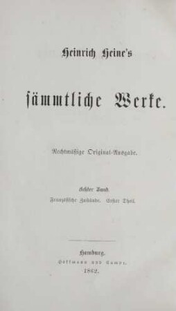 8. Band = Französische Zustände, 1. Theil: Das Bürgerkönigthum im Jahr 1832