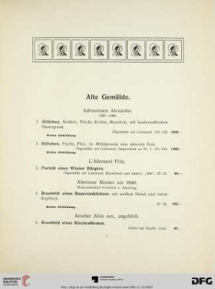 Alte und moderne Gemälde (Nr. 1-94)