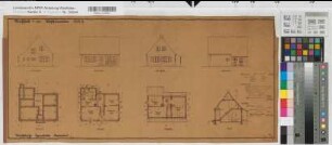 Einfamilienhaus Westfalennorm 1635b Grundrisse, Ansichten, Schnitt 1937 1 : 100 29,5 x 66 Pause Westfälische Heimstätte Dortmund Wohnungsgesellschaft Münsterland