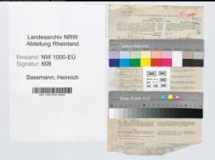 Entnazifizierung Heinrich Sassmann, geb. 29.07.1888 (Rektor)