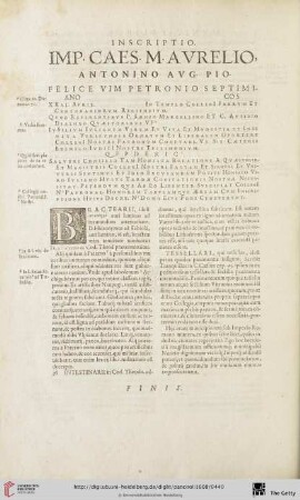 Inscriptio Imp. Caes. M. Avrelio