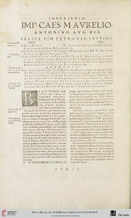 Inscriptio Imp. Caes. M. Avrelio