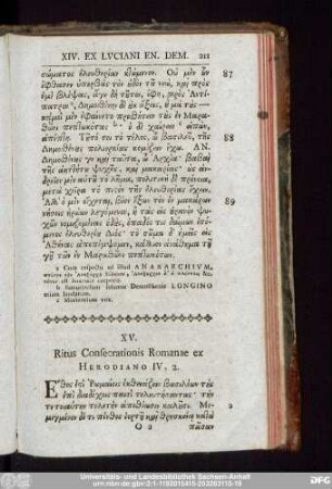 XV. Ritus Consecrationis Romanae ex Herodiano IV, 2.