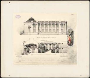 Landesausschuss, Straßburg: Seitenansicht, Schnitt