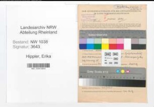 Entnazifizierung Erika Hippler , geb. 01.04.1915 (Fuersorgerin)