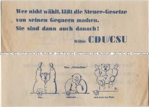 Flugblatt der CDU/CSU mit Wahlaufruf
