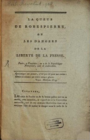 La queue de Robespierre