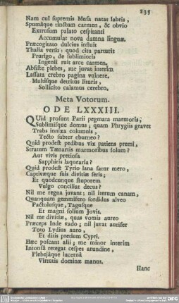 Meta Votorum. Ode LXXXIII.