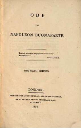 Ode to Napoleon Buonaparte