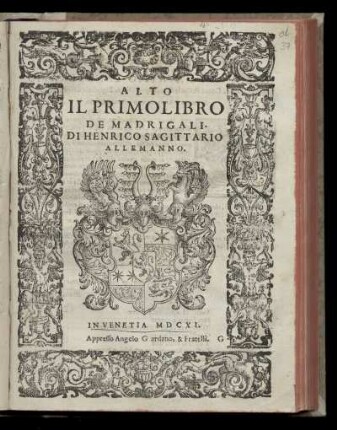 Heinrich Schütz: Il primo libro de madrigali ... Alto