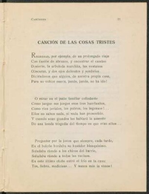 Canción de las cosas tristes