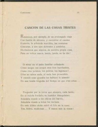 Canción de las cosas tristes