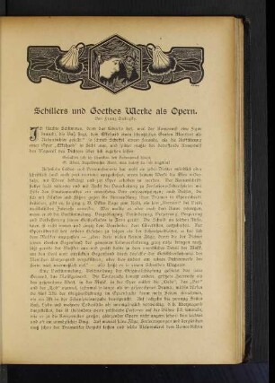 Schillers und Goethes Werke als Opern