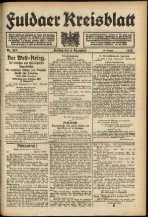 Ausgabe vom Freitag, den 08. Dezember 1916.