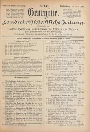 Achtundfünfzigster Jahrgang. No. 17. Insterburg, 24. April 1890.