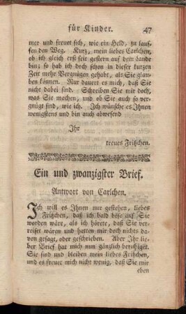 Ein und zwanzigster Brief. - Dreyßigster Brief.