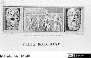 Choix des plus célèbres maisons de plaisance de Rome et de ses environs, Illustration Seite 17: Fragments antiques tirés de la Villa Albani